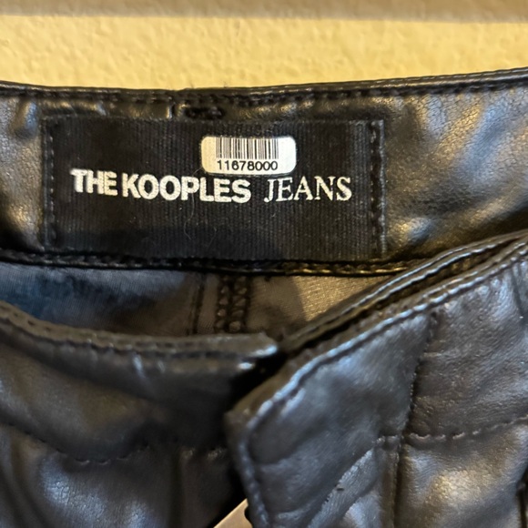 New The Kooples Faux Leather Pants Lace Up Zip up Slide Clasp Closure Sz 4 - Picture 5 of 14